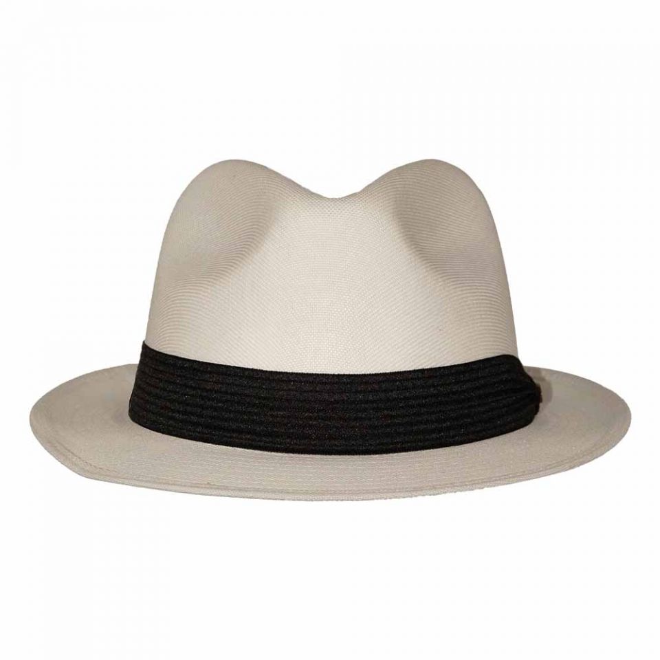 White linen sales fedora hat